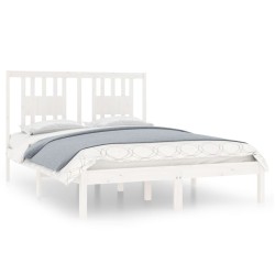 vidaXL Estructura de cama madera maciza de pino blanco 120x200 cm