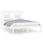vidaXL Estructura de cama madera maciza de pino blanco 120x200 cm vidaXL Estructura de cama madera maciza de pino blanco 120x200 cm