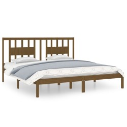vidaXL Estructura de cama madera maciza de pino marrón miel 200x200 cm