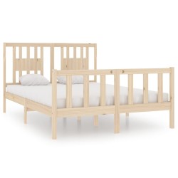 vidaXL Estructura de cama de matrimonio madera maciza 135x190 cm