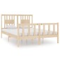 vidaXL Estructura de cama de matrimonio madera maciza 135x190 cm
