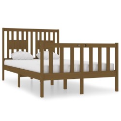 vidaXL Estructura de cama doble madera maciza marrón miel 120x190 cm