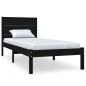 vidaXL Estructura de cama individual madera maciza negra 90x190 cm