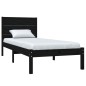vidaXL Estructura de cama individual madera maciza negra 90x190 cm