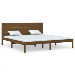 vidaXL Estructura de cama madera maciza de pino marrón miel 200x200 cm
