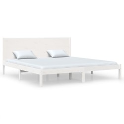 vidaXL Estructura de cama madera maciza blanca Super King 180x200 cm