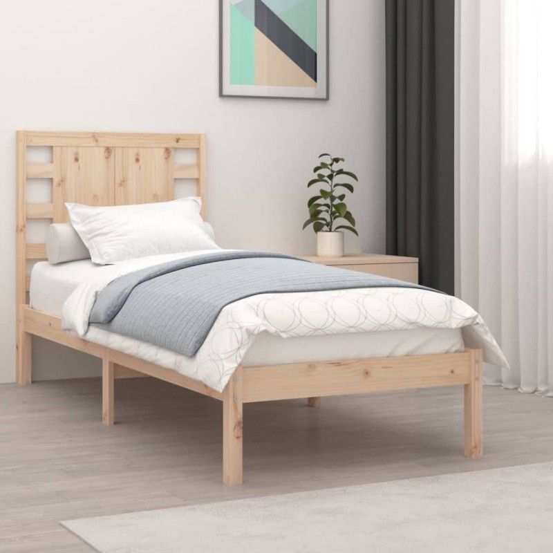 vidaXL Estructura de cama madera maciza 90x190 cm vidaXL Estructura de cama madera maciza 90x190 cm