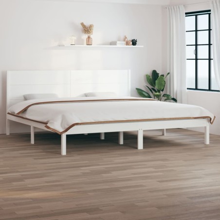 vidaXL Estructura de cama madera maciza de pino blanco 200x200 cm
