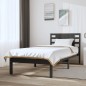 vidaXL Estructura de cama madera maciza de pino gris 90x200 cm