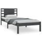 vidaXL Estructura de cama madera maciza de pino gris 90x200 cm
