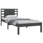 vidaXL Estructura de cama madera maciza de pino gris 90x200 cm