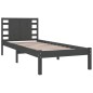 vidaXL Estructura de cama madera maciza de pino gris 90x200 cm
