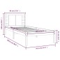 vidaXL Estructura de cama madera maciza de pino gris 90x200 cm