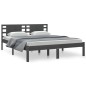 vidaXL Estructura de cama de madera maciza de pino gris 160x200 cm vidaXL Estructura de cama de madera maciza de pino gris 160x200 cm