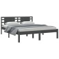 vidaXL Estructura de cama de madera maciza de pino gris 160x200 cm vidaXL Estructura de cama de madera maciza de pino gris 160x200 cm