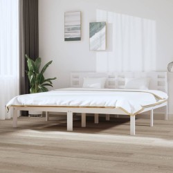 vidaXL Estructura de cama madera maciza de pino blanco 200x200 cm