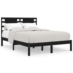 vidaXL Estructura de cama de madera maciza de pino negro 160x200 cm