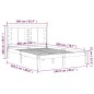 vidaXL Estructura de cama de madera maciza de pino negro 160x200 cm vidaXL Estructura de cama de madera maciza de pino negro 160x200 cm