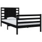vidaXL Estructura de cama madera maciza de pino negra 90x200 cm vidaXL Estructura de cama madera maciza de pino negra 90x200 cm