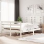 vidaXL Estructura de cama madera maciza de pino blanco 120x200 cm vidaXL Estructura de cama madera maciza de pino blanco 120x200 cm