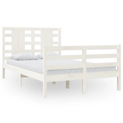 vidaXL Estructura de cama madera maciza de pino blanco 120x200 cm