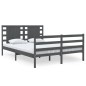 vidaXL Estructura de cama de madera maciza de pino gris 140x200 cm