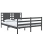 vidaXL Estructura de cama de madera maciza de pino gris 140x200 cm