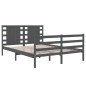 vidaXL Estructura de cama de madera maciza de pino gris 140x200 cm