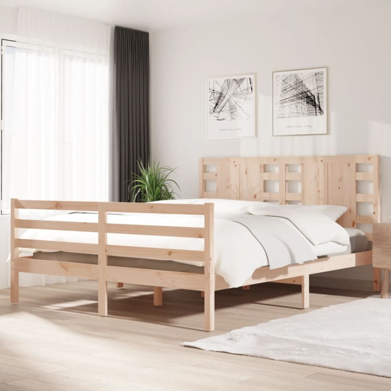 vidaXL Estructura de cama madera maciza de pino 180x200 cm vidaXL Estructura de cama madera maciza de pino 180x200 cm