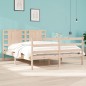 vidaXL Estructura de cama madera maciza de pino 135x190 cm vidaXL Estructura de cama madera maciza de pino 135x190 cm