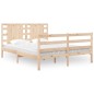 vidaXL Estructura de cama madera maciza de pino 135x190 cm vidaXL Estructura de cama madera maciza de pino 135x190 cm