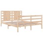 vidaXL Estructura de cama madera maciza de pino 135x190 cm vidaXL Estructura de cama madera maciza de pino 135x190 cm