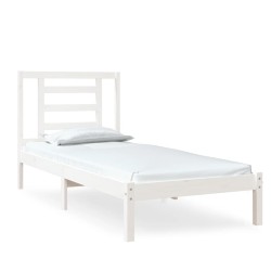 vidaXL Estructura cama individual madera maciza blanco 75x190 cm