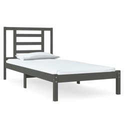 vidaXL Estructura de cama madera maciza de pino gris 90x200 cm