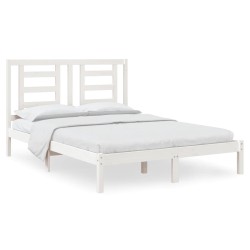 vidaXL Estructura de cama madera maciza de pino blanco 150x200 cm