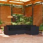 vidaXL Set de muebles de jardín 4 pzas y cojines ratán sintético negro vidaXL Set de muebles de jardín 4 pzas y cojines ratán sintético negro