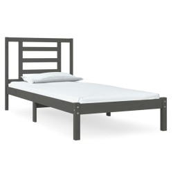vidaXL Estructura de cama de madera maciza de pino gris 100x200 cm