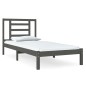 vidaXL Estructura de cama de madera maciza de pino gris 100x200 cm