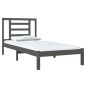 vidaXL Estructura de cama de madera maciza de pino gris 100x200 cm