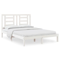 vidaXL Estructura de cama de madera maciza de pino blanca 140x200 cm