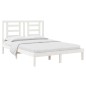 vidaXL Estructura de cama de madera maciza de pino blanca 140x200 cm vidaXL Estructura de cama de madera maciza de pino blanca 140x200 cm