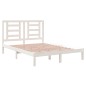 vidaXL Estructura de cama de madera maciza de pino blanca 140x200 cm vidaXL Estructura de cama de madera maciza de pino blanca 140x200 cm