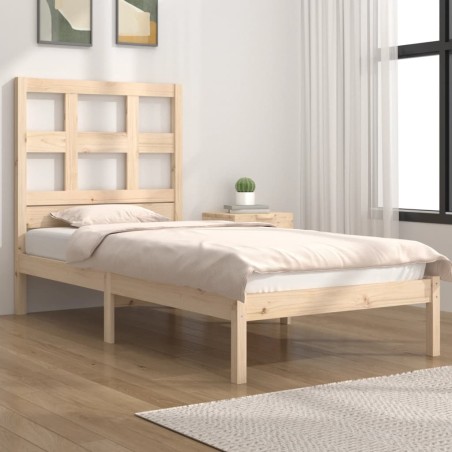 vidaXL Estructura de cama madera maciza de pino 75x190 cm