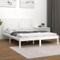 vidaXL Estructura de cama King Size madera maciza blanco 150x200 cm vidaXL Estructura de cama King Size madera maciza blanco 150x200 cm