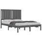 vidaXL Estructura de cama madera maciza de pino gris 120x200 cm