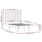 vidaXL Estructura de cama madera maciza de pino gris 120x200 cm