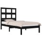 vidaXL Estructura de cama madera maciza de pino negra 90x200 cm vidaXL Estructura de cama madera maciza de pino negra 90x200 cm