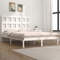 vidaXL Estructura de cama madera maciza de pino blanco 150x200 cm