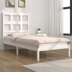 vidaXL Estructura de cama individual madera maciza blanco 90x190 cm