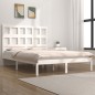 vidaXL Estructura de cama de madera maciza de pino blanco 140x190 cm vidaXL Estructura de cama de madera maciza de pino blanco 140x190 cm